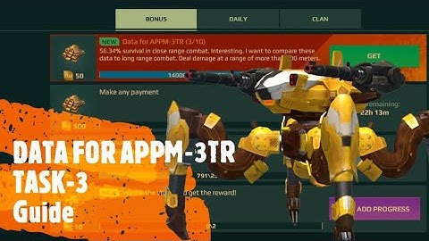 WAR ROBOTS MERCENARY TOWN EVENT || DATA FOR APPM-3TR || TASK-3 || GUIDE