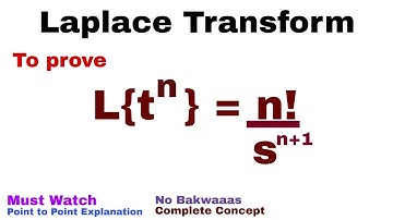 3. Laplace Transform | Formula#3 | Proof | Must Watch