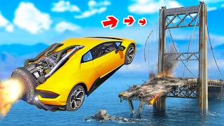 BIGGEST GTA 5 CARS Test On A BROKEN BRIDGE screenshot 5