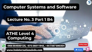 Computer Systems & Software Lecture No. 03 Part 1 B4 ATHE Level 4 Computing