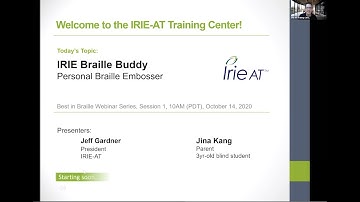 Webinar: IRIE Braille Buddy – Personal Braille Embosser