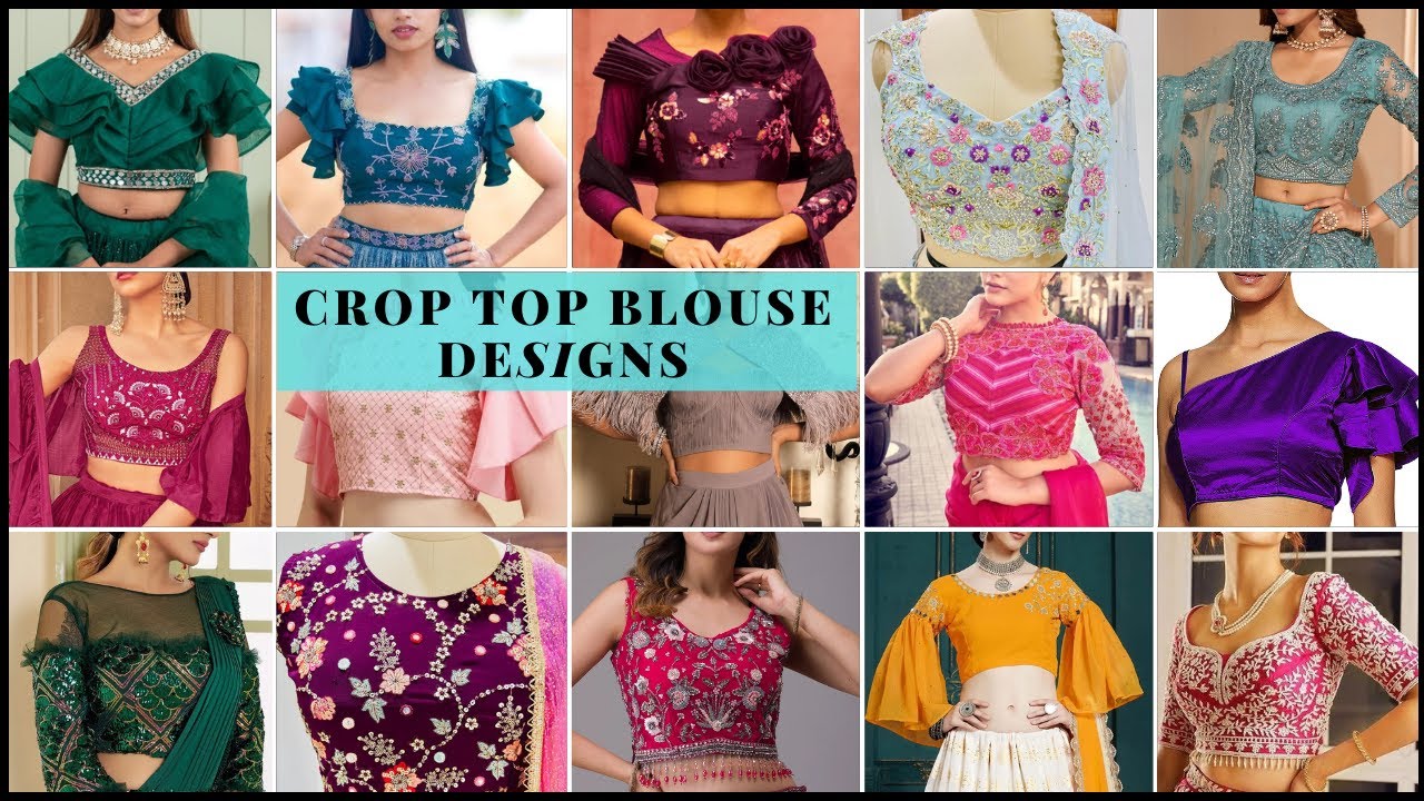 Latest Crop Top Blouse Designs 2023-24 \ Designer Crop Top Blouse Design \ Lovely❤️Crop Top Blouse