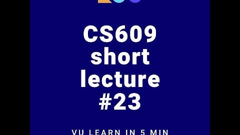 cs609 lecture 23