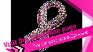 Pink Crystal Breast Cancer Ribbon Pin or Brooch