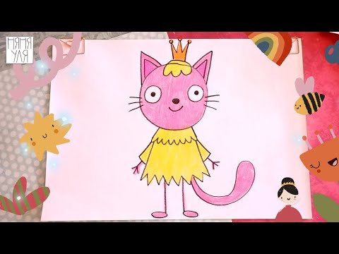Как нарисовать котика ЛАПОЧКУ из мультика "Три кота" поэтапно для детей | Няня Уля