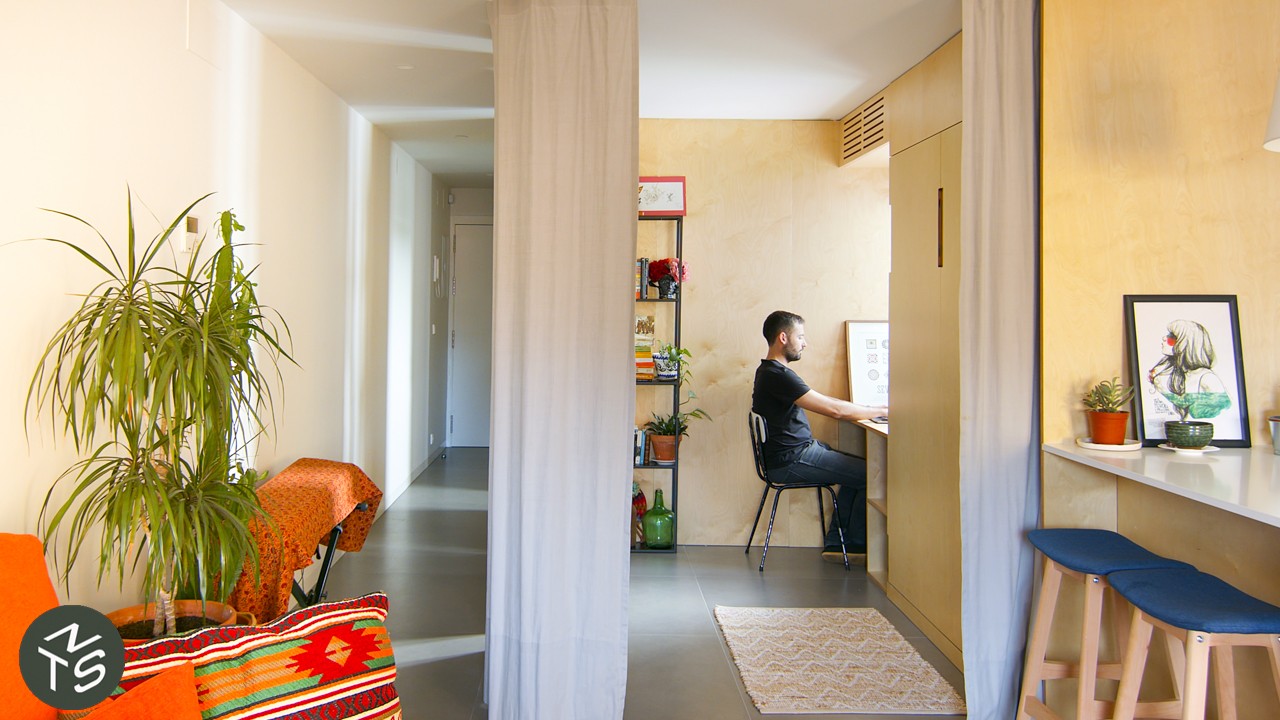 NEVER TOO SMALL: Architects' Flexible Three Balcony 1860’s Apartment, Madrid 55sqm/592sqft