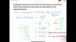 Lesson 36 Finding Percent Increase/Decrease, pre Algebra, Basic Math