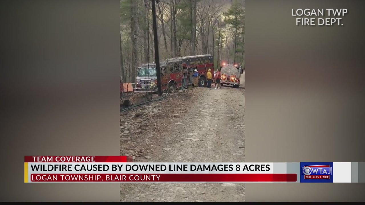 Almost a dozen crews fight Blair County brush fire - YouTube