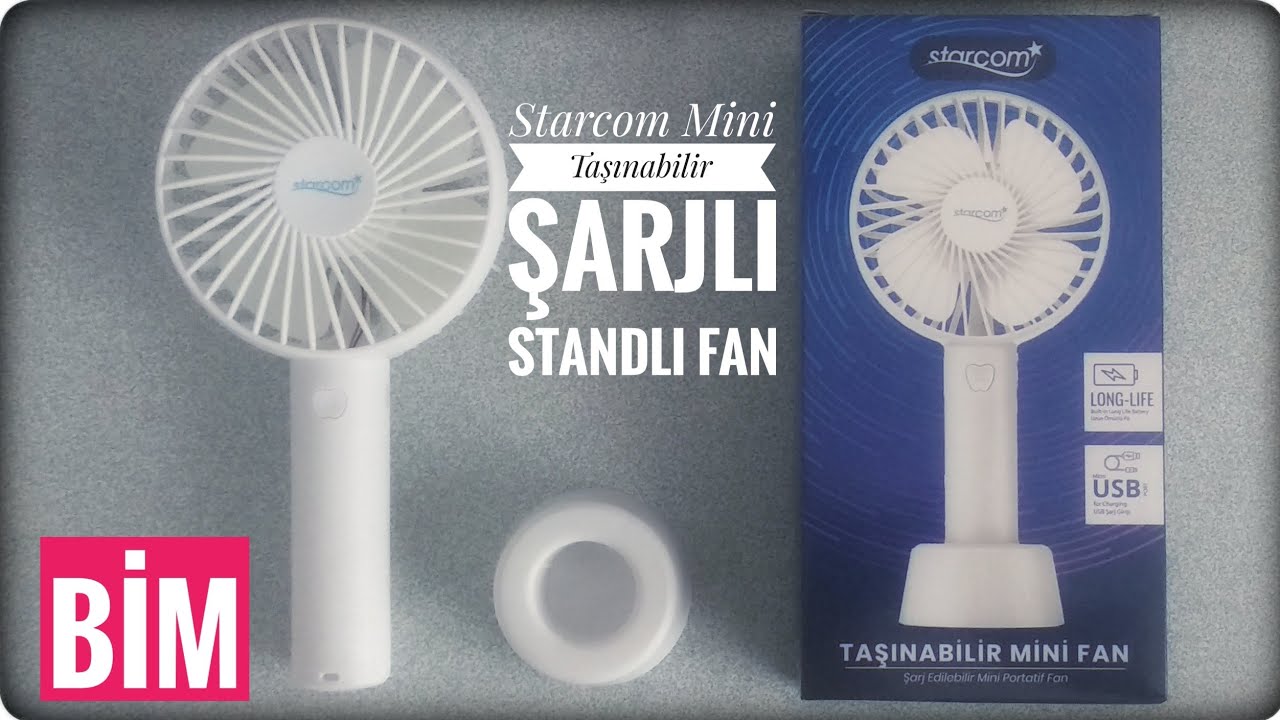Bim Mini Taşınabilir Şarjlı Standlı Fan YouTube