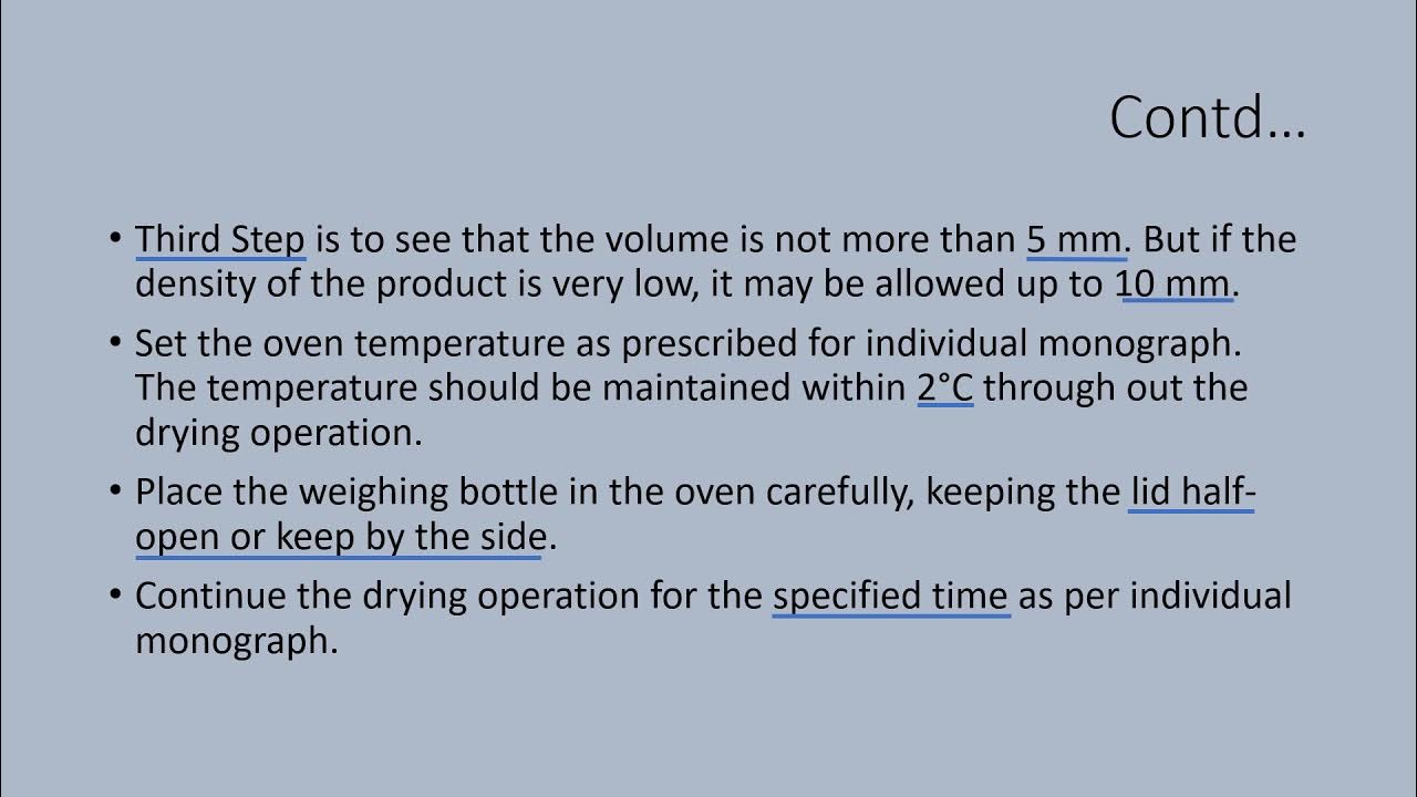 Loss On Drying LOD YouTube