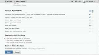 Notification Settings tutorial. Greenville College d2L Learning.