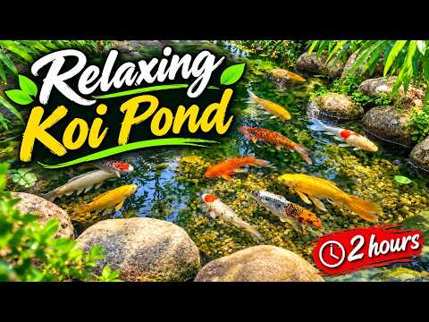 Relaxing Koi Pond with Peaceful life || 2 Hours || 4K