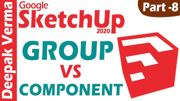 #SketchUp2020Tutorial Part-8 | GROUP VS COMPONENT, HIDE/UNHIDE, LOCK/UNLOCK  [#DEEPAKVERMA]