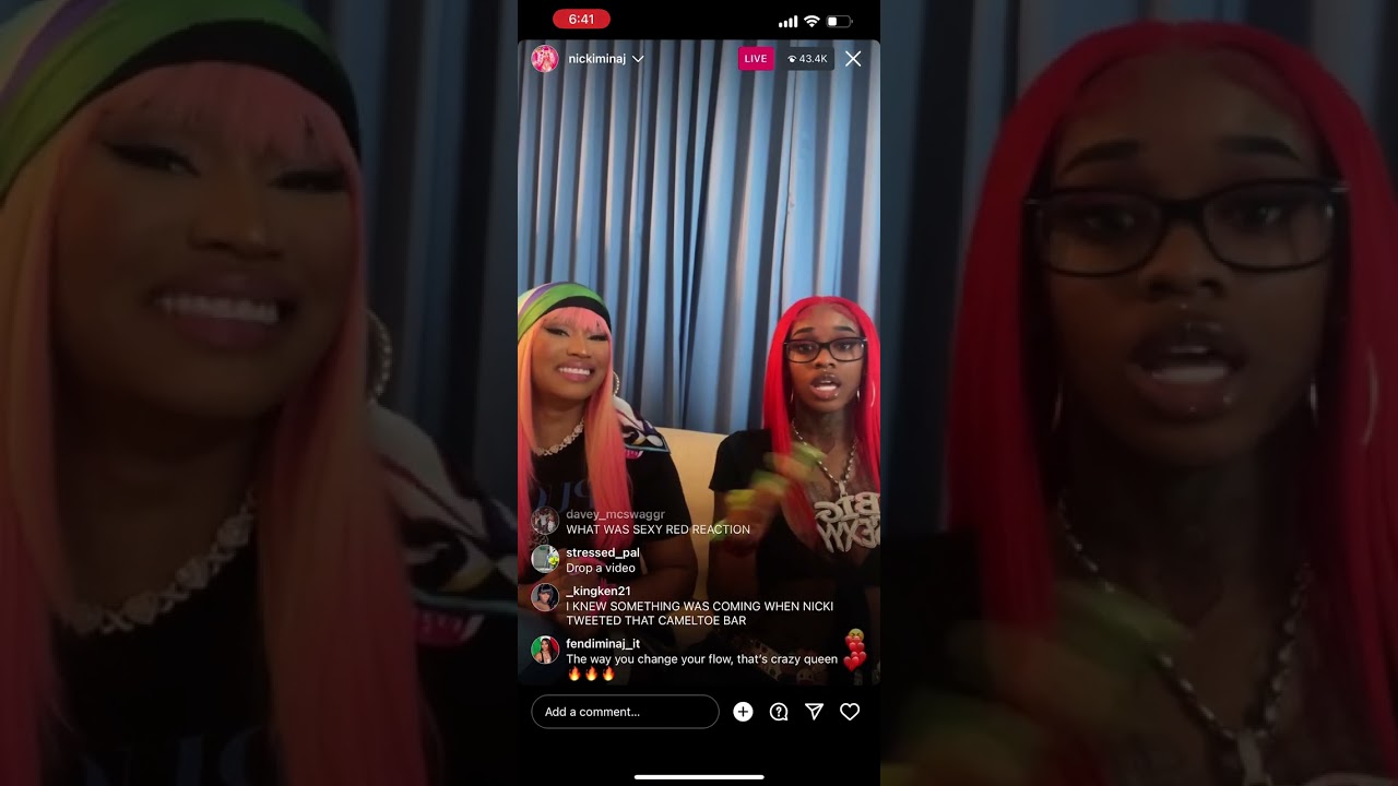 Nicki Minaj IG Live With Sexy Red 5/31/23