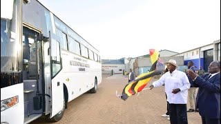 MUSEVENI SEES THE TAIL END OF PLANS TO ASSEMBLE BUSES WHICH WILL EASE TRANSPORTATION IN KAMPALA.