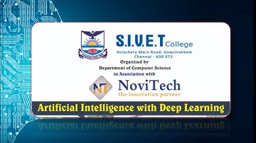 Webinar on Artificial Intelligence with Deep Learning- NoviTech with S.I.V.E.T College Chennai