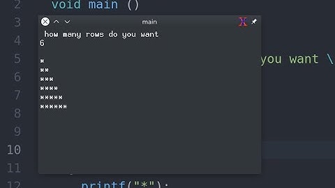 C program : To print a half pyramid of Asterisk   *