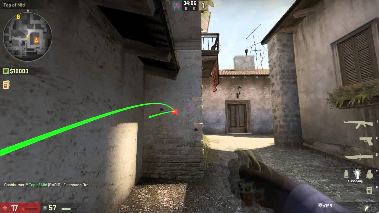 CS:GO - Inferno quick FLASH MID tutorial video. 