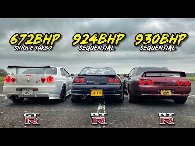 Drag race: Nissan Skyline GT-R R32 vs R33 vs R34 vs Nismo GT-R R35