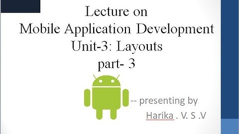 Frame Layout and Table layout