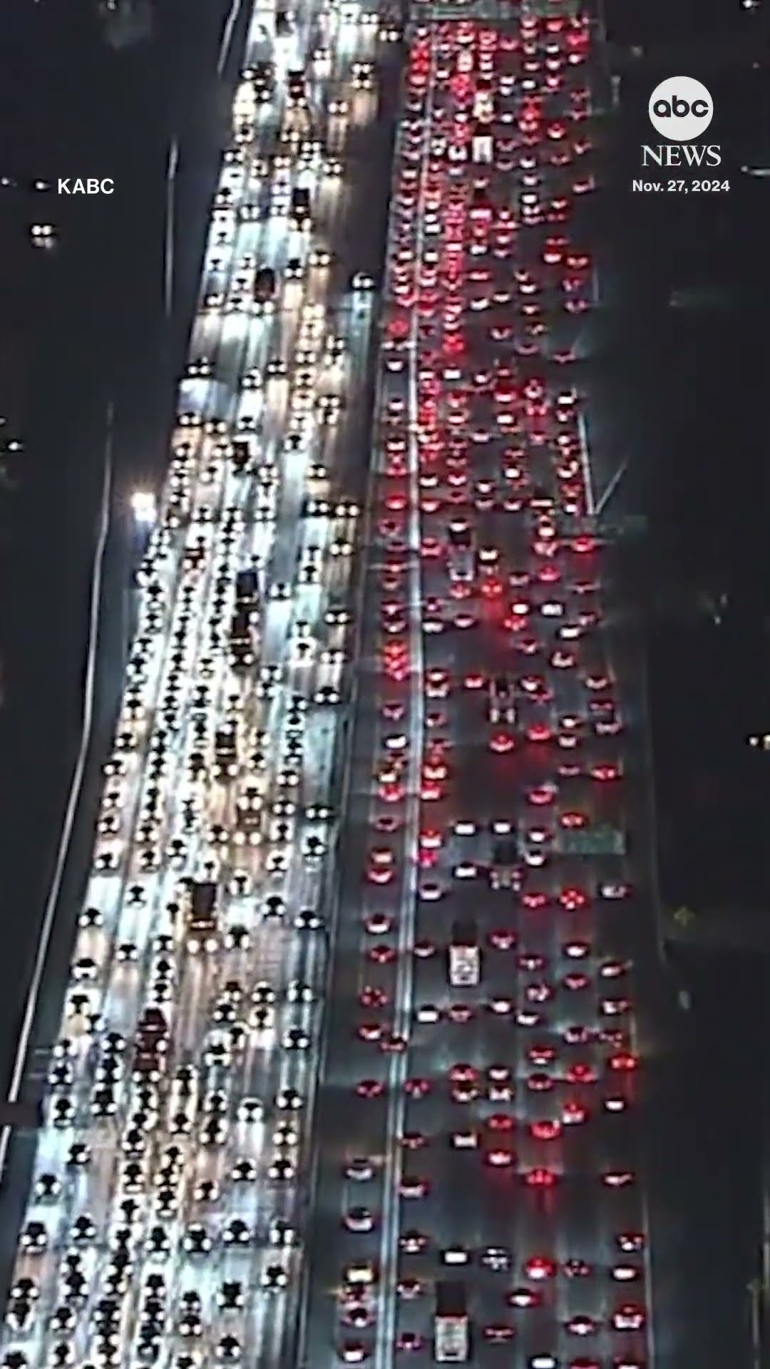 Southern California freeways clogged on Thanksgiving eve