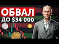 Разбор рынка криптовалют. Обвал Bitcoin до 34000$!?