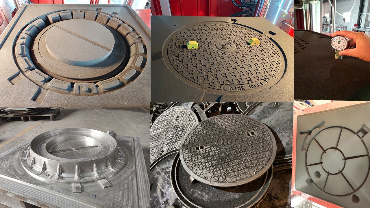 Fully automatic horizontal molding machine to produce manhole cover ...