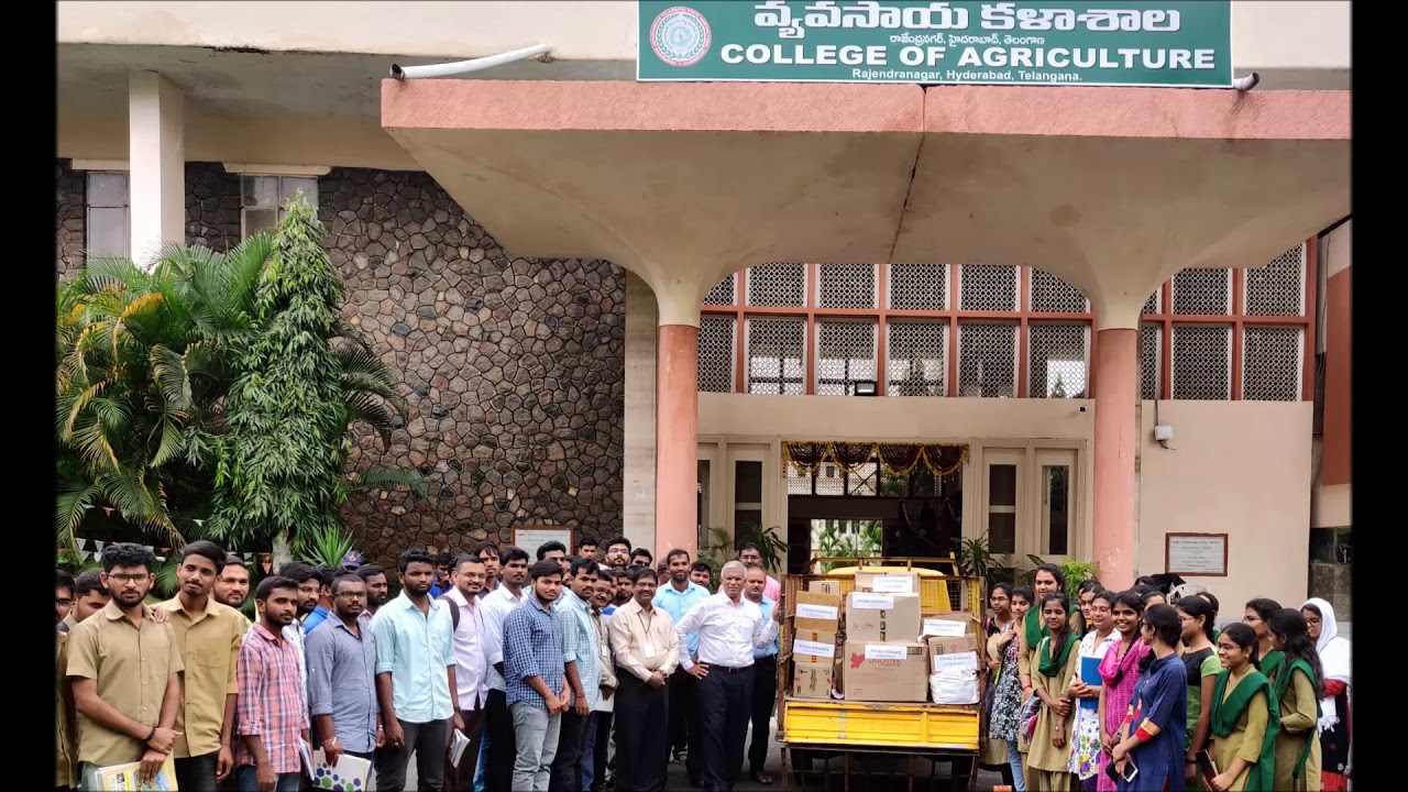 PJTSAU Students sent Food and Medicines  to Kerala Floods