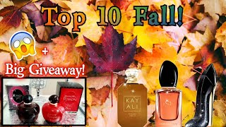 MY TOP 10 FALL FRAGRANCES 🍁🍂 FOR 2021 | + BIG GIVEAWAY! 🎁 | MY PERFUME COLLECTION