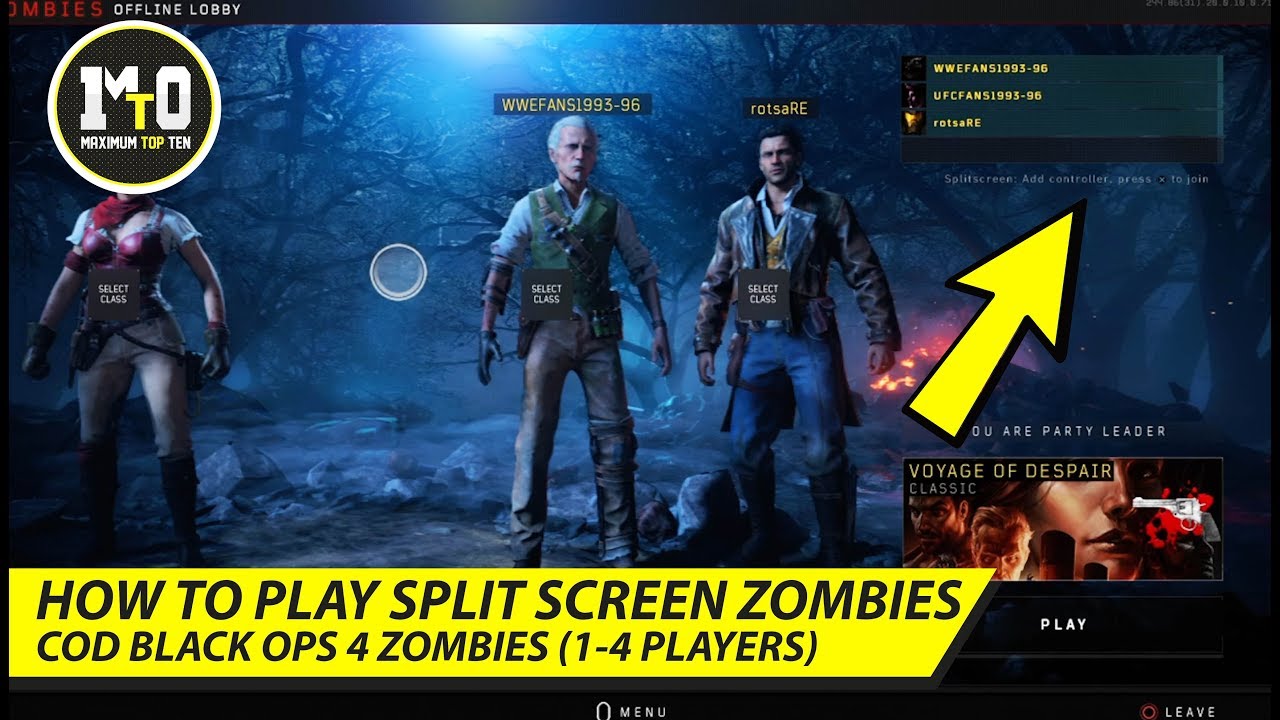 How To Setup Split Screen Zombies In Black Ops 4 1 4 Players Youtube