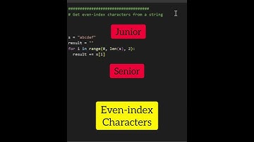 Finding even index characters