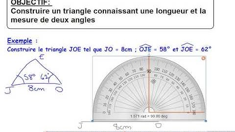 CYCLE 4- Construire un triangle connaissant la mesure de deux angles et une longueur