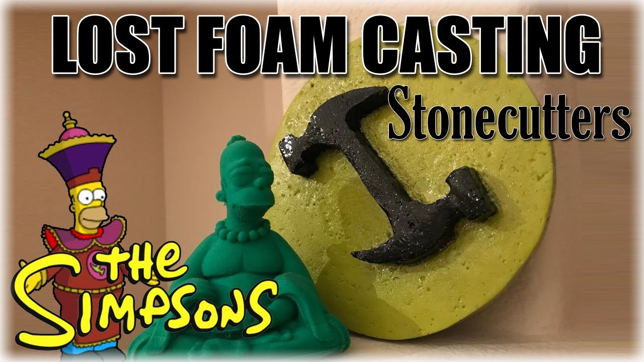 Lost Foam Casting The Simpsons Stonecutters Emblem From Scrap Aluminum - YouTube