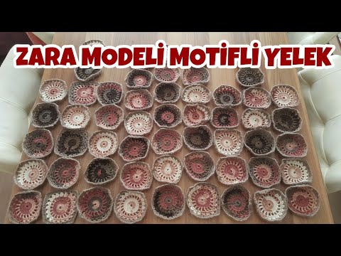 Zara Modeli Motifli Yelek 2.Bölüm Motiflerin İp Koparmadan Bütün Birleştirilmesi