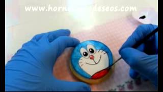 Como pintar galleta Doraemon - How to paint Doraemon Cookie