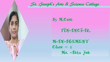 S3 M Com FINANCIAL MANAGEMENT Module 1  