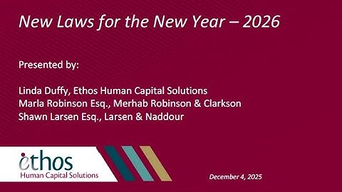 December New Laws Webinar 2026