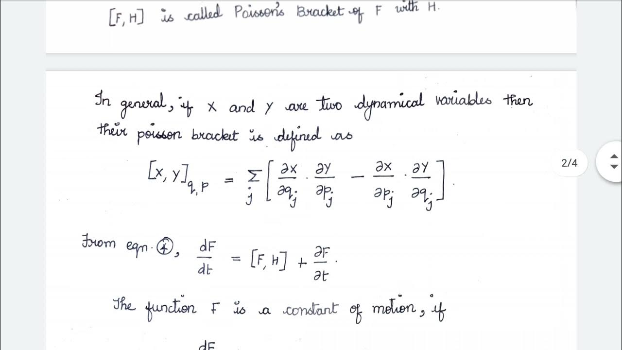 Poisson's bracket Definition Properties of Poisson bracket Classical