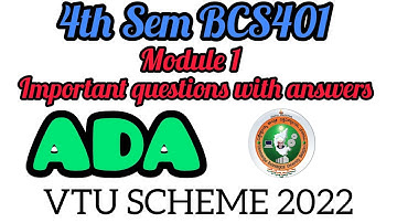 VTU 2022 Scheme 4th Sem BCS401 module 1 important questions with answers