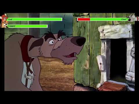 The Fox and the Hound (1981) Car/Radiator Chase with healthbars (1/2)