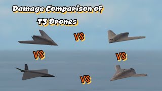 Damage Comparison of all the Non-VIP Tier-3 Drones || Modern Warships