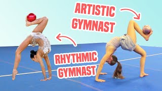 Artistic Gymnasts Try Rhythmic Gymnastics!