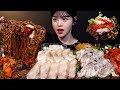 SUB)야들한 수육에 굴 먹방! 김장김치에 막국수까지 굴보쌈 한식 꿀조합 리얼사운드 Pork Belly &amp; Oysters Mukbang Asmr