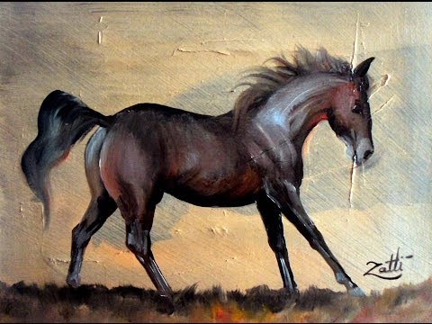 Huacan Pintura A Óleo Por Número Cavalo Preto Pintado À Mão