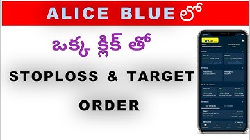how to place stop loss and target order in alice blue