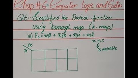 Boolean function ||Computer logic and Gates ||Chapter6||Simplified the boolean function using k-map