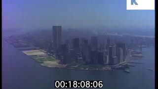 1980s New York, Aerial View of Manhattan Island, 1984