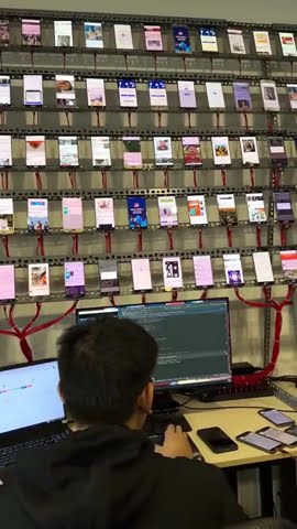 A phone bot farm in action