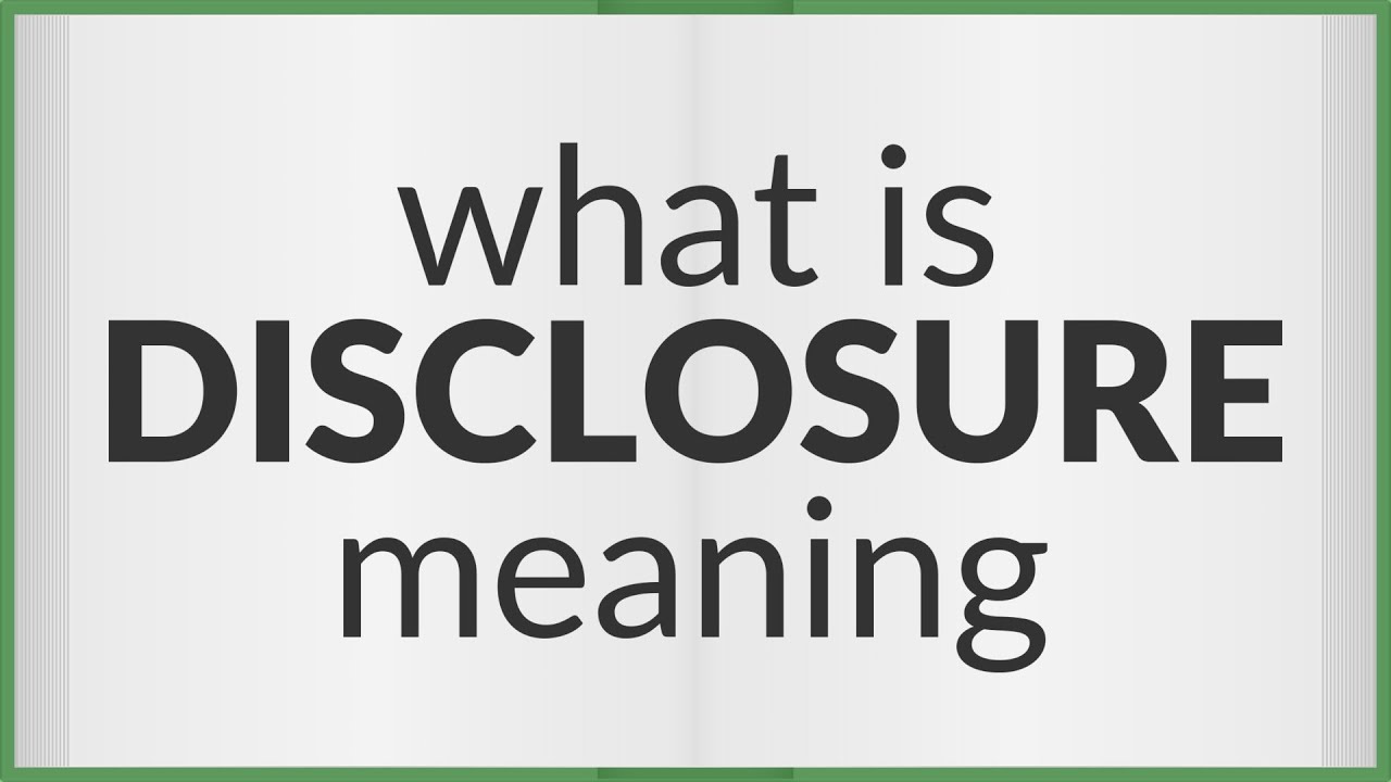 presentation and disclosure meaning