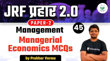 05:00 PM - NTA UGC NET 2021 | Management by Prakhar Verma | Managerial Economics MCQs